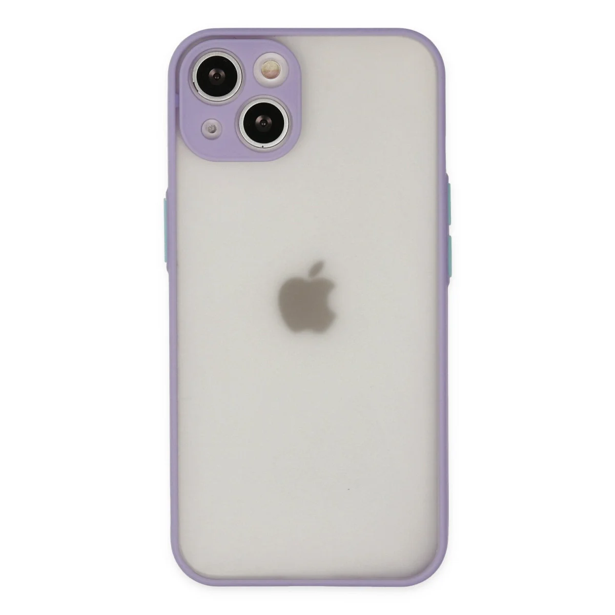 iPhone 14 Montreal Silikon Kılıf - Mor, Kamera Korumalı, Mat Arka Yüzey