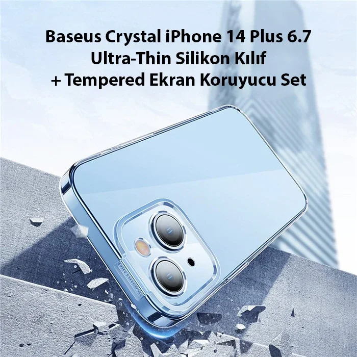 iPhone 14 Plus 6.7 Kılıf & Kırılmaz Cam Set - Darbeye Dayanıklı Ultra İnce Silikon