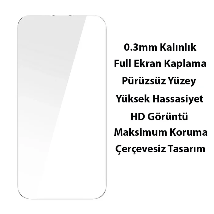iPhone 14 Plus 6.7 Kılıf & Kırılmaz Cam Seti - Renkli Kenarlı Silikon Koruyucu