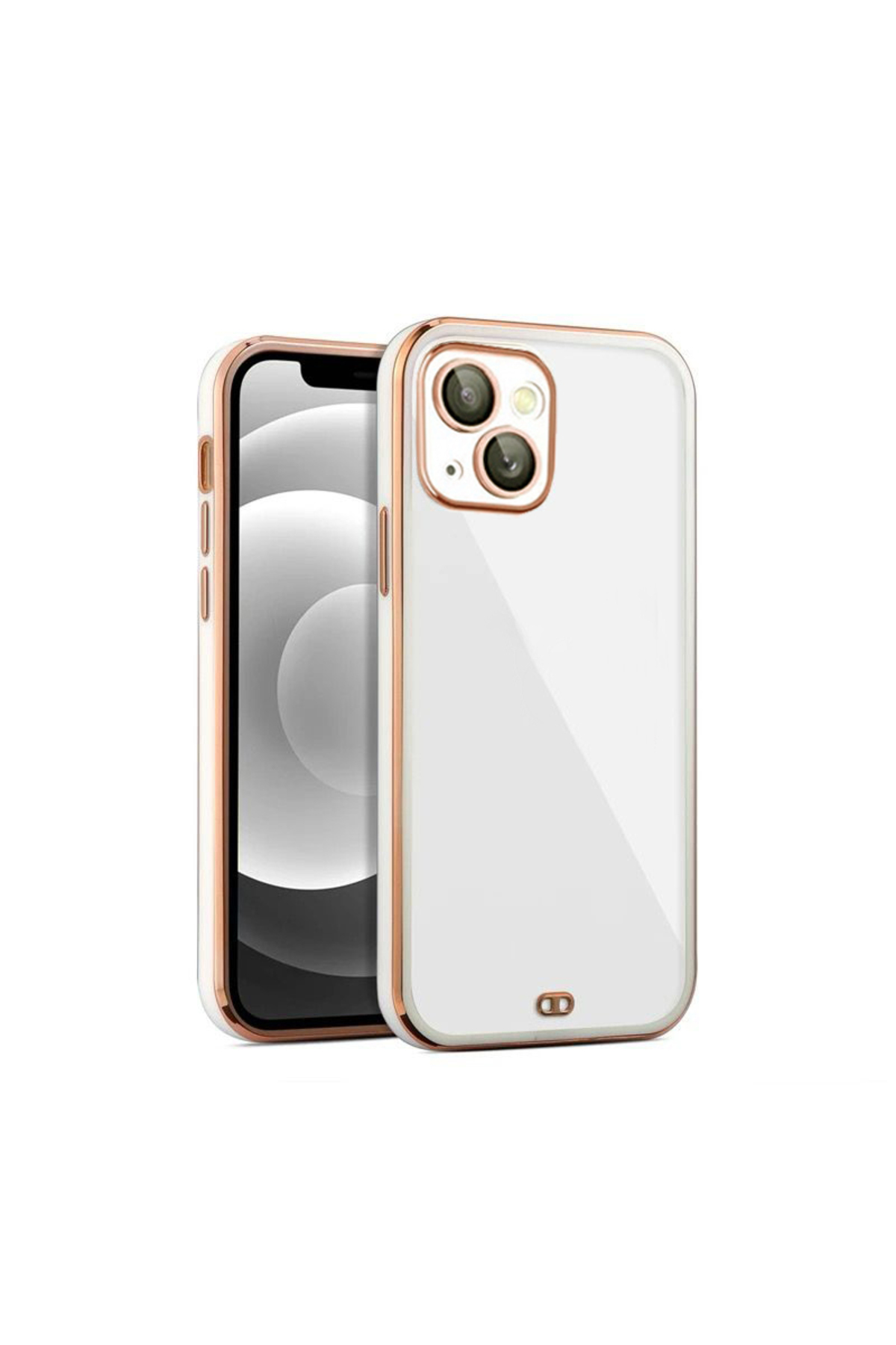 iPhone 14 Plus Arka kapak Kılıf Beyaz kenarlı rose