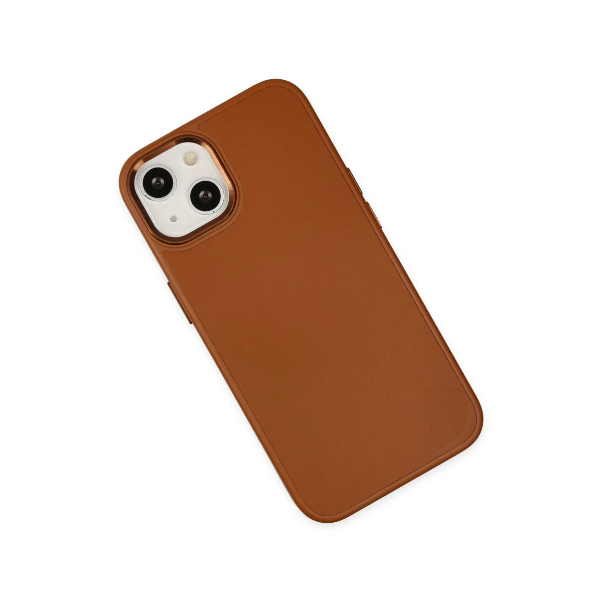 iPhone 14 Plus Asya Deri Silikon Kılıf - Kahverengi