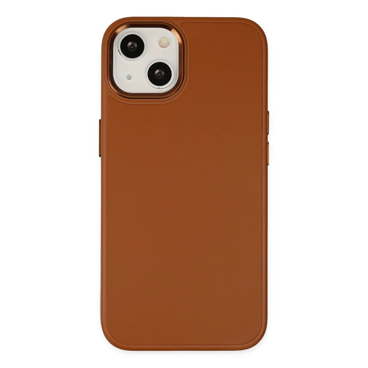 iPhone 14 Plus Asya Deri Silikon Kılıf - Kahverengi