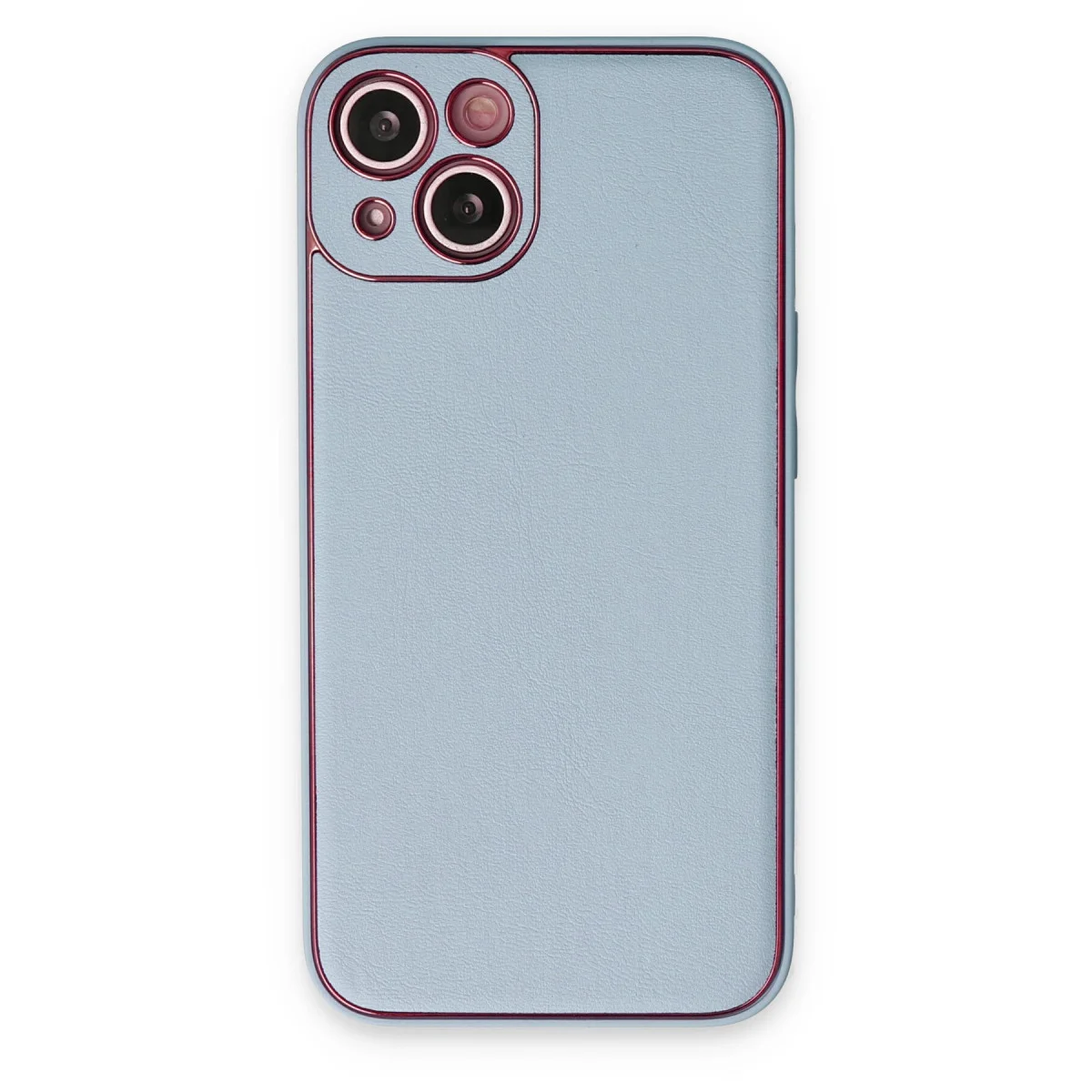 iPhone 14 Plus Coco Deri Görünümlü Silikon Kapak - Sky Blue