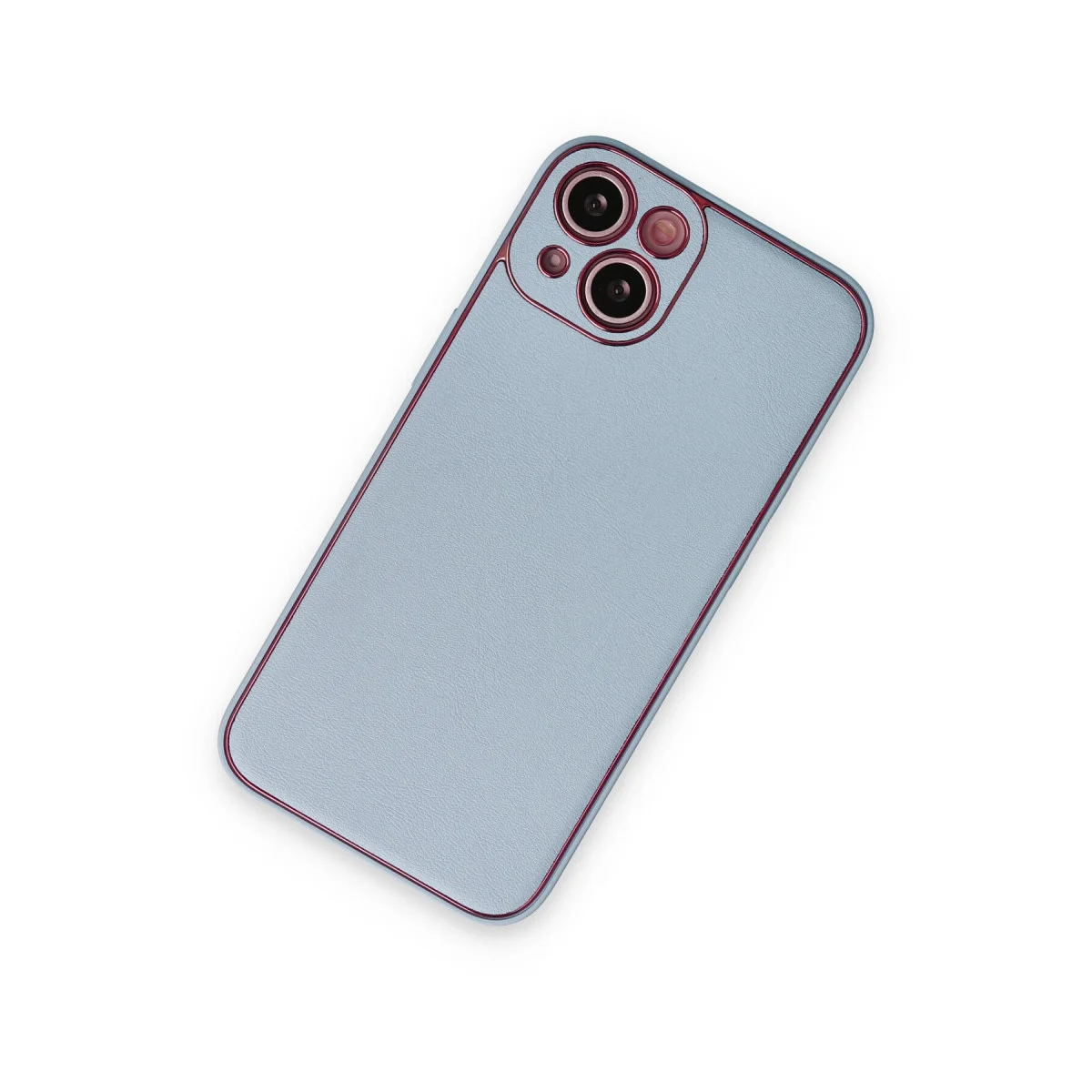 iPhone 14 Plus Coco Deri Görünümlü Silikon Kapak - Sky Blue