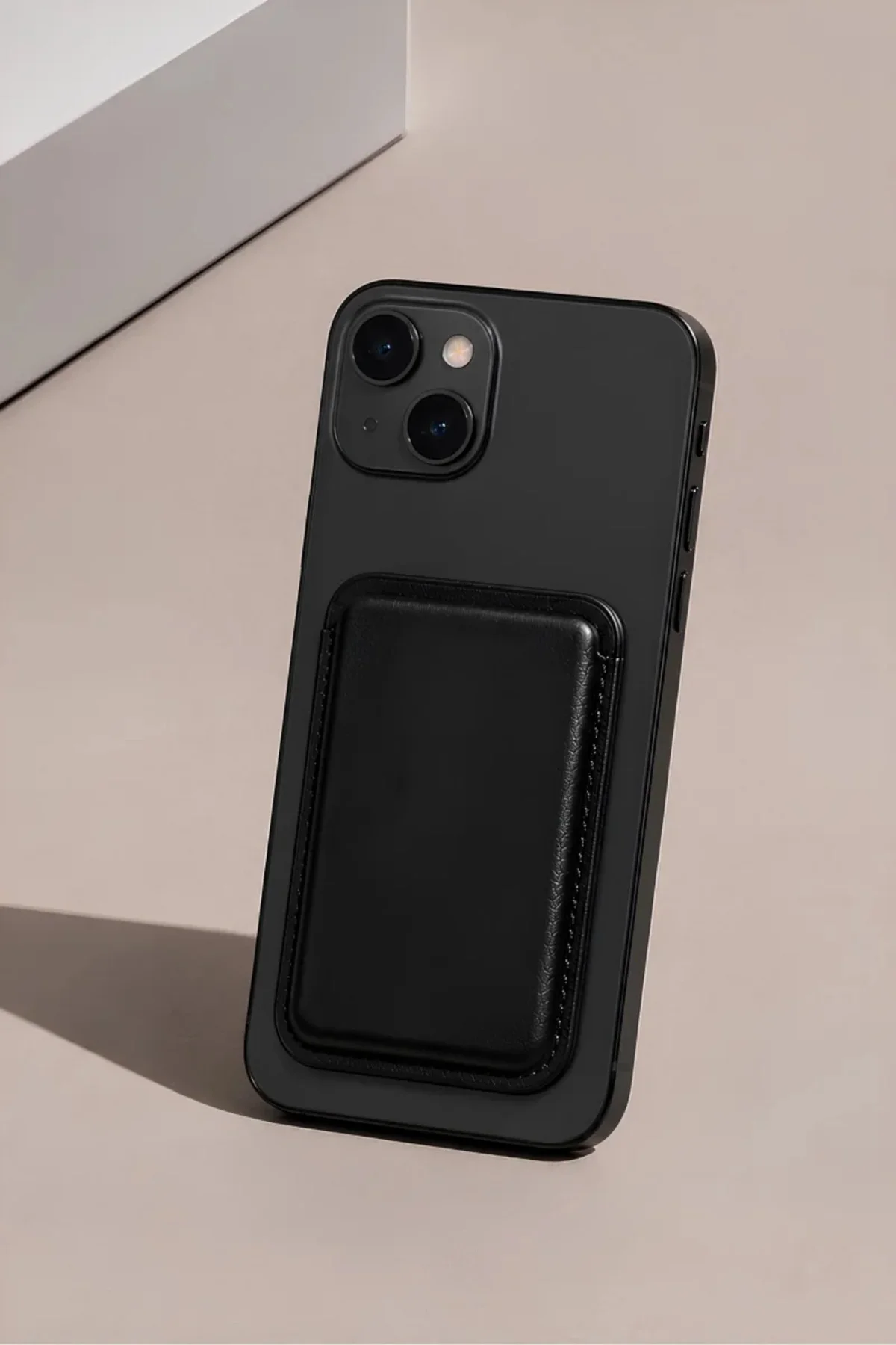 iPhone 14 Plus Heritage Hakiki Deri Cüzdan Magsafe Noir Siyah
