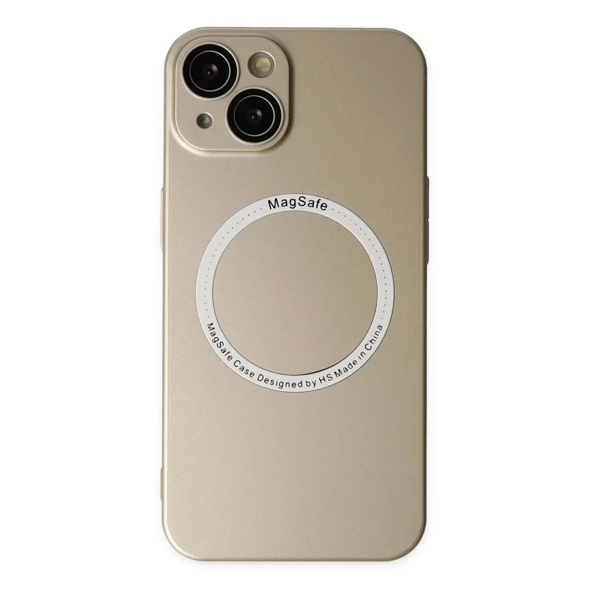 iPhone 14 Plus ile Uyumlu Magneticsafe Lens Silikon Kılıf - Gold