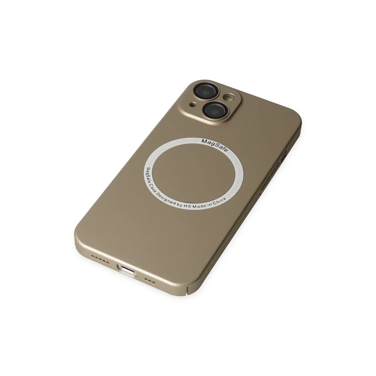 iPhone 14 Plus ile Uyumlu Magneticsafe Lens Silikon Kılıf - Gold