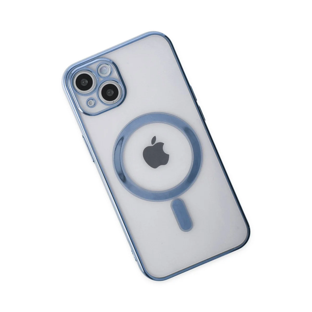iPhone 14 Plus Lazer Silikon Kılıf (Sierra Blue) - Magsafe Uyumlu ve Darbe Korumalı