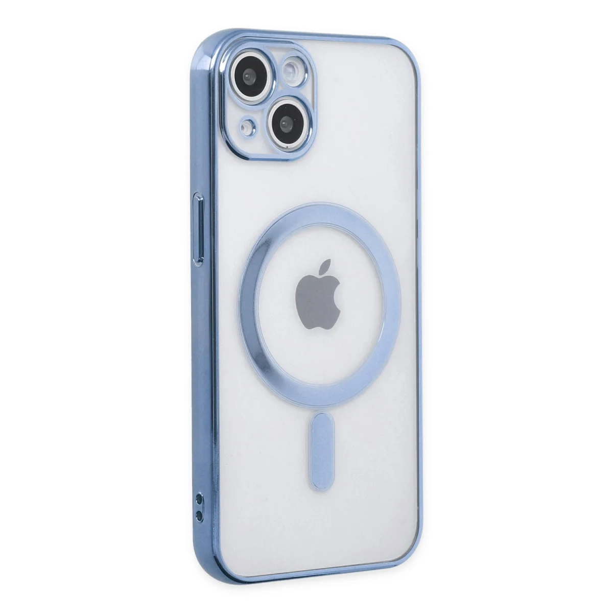 iPhone 14 Plus Lazer Silikon Kılıf (Sierra Blue) - Magsafe Uyumlu ve Darbe Korumalı