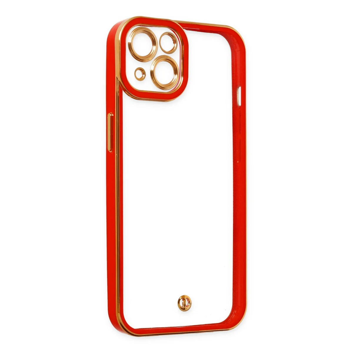 iPhone 14 Plus Liva Lens Silikon Kılıf - Kırmızı