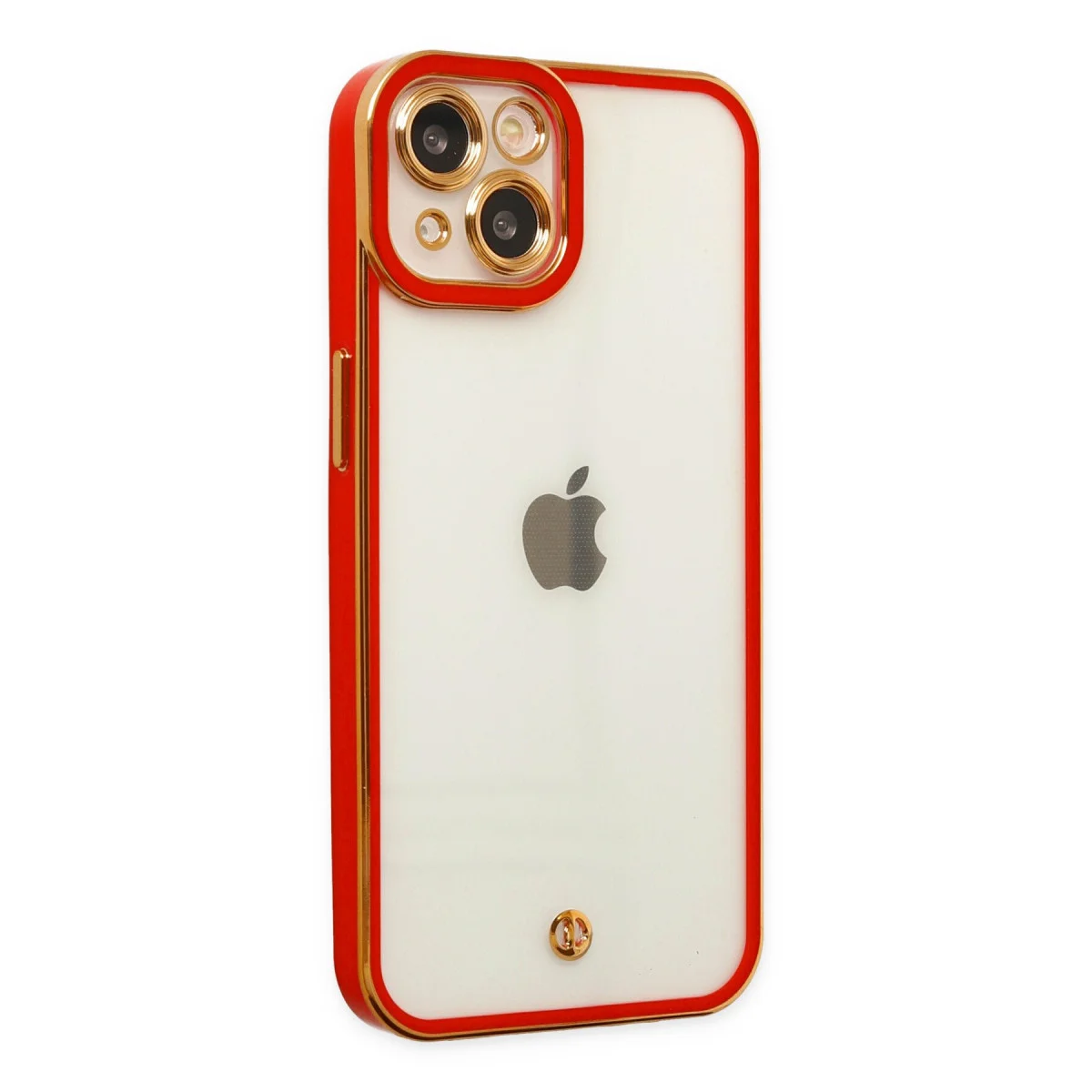 iPhone 14 Plus Liva Lens Silikon Kılıf - Kırmızı