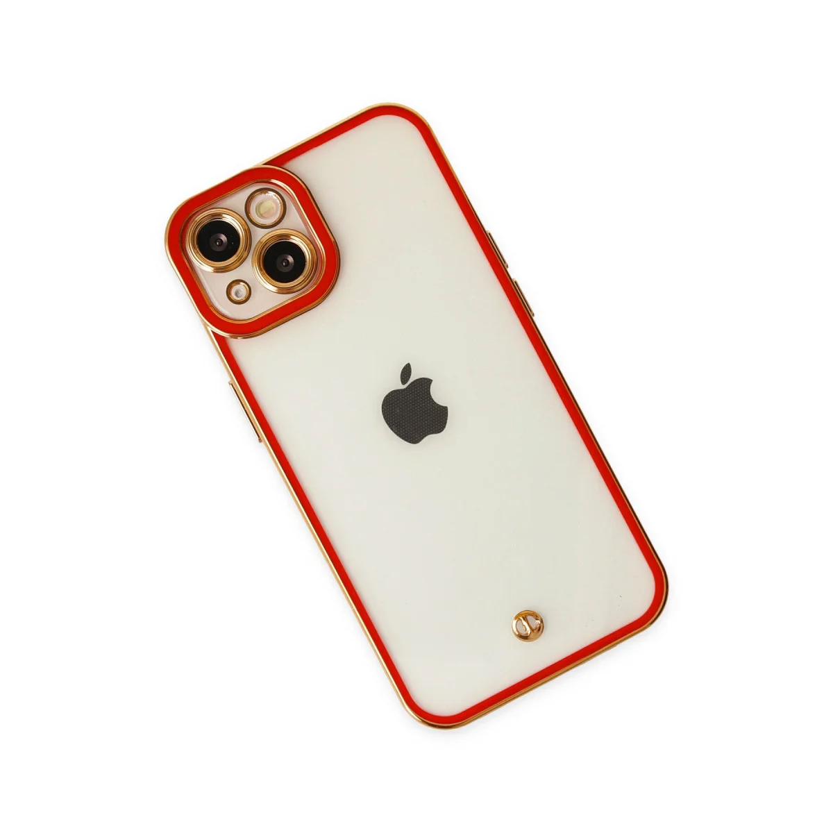 iPhone 14 Plus Liva Lens Silikon Kılıf - Kırmızı