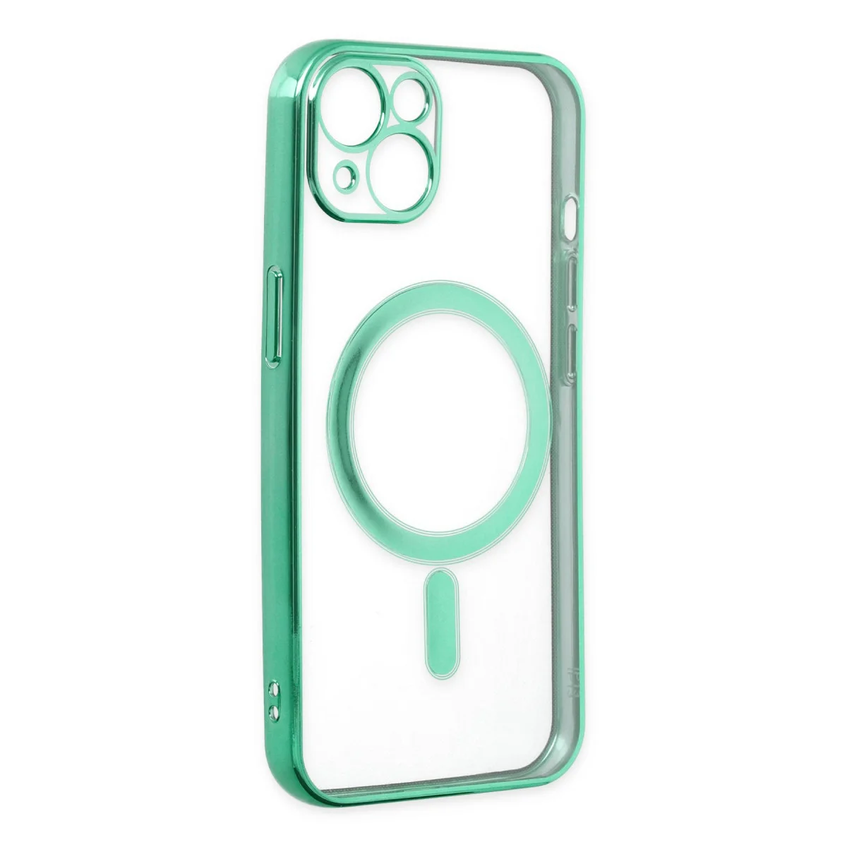 iPhone 14 Plus Magsafe Lazer Silikon Kılıf - Haki Yeşil