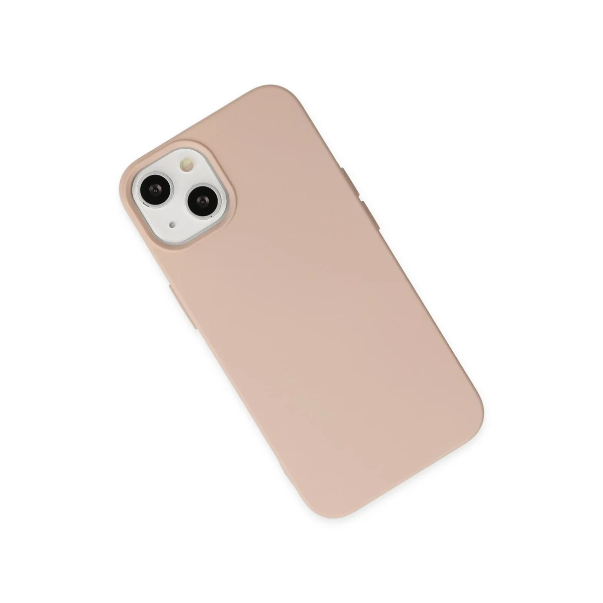 iPhone 14 Plus Nano İçi Kadife Silikon Kılıf Pudra - %100 Yerli Üretim