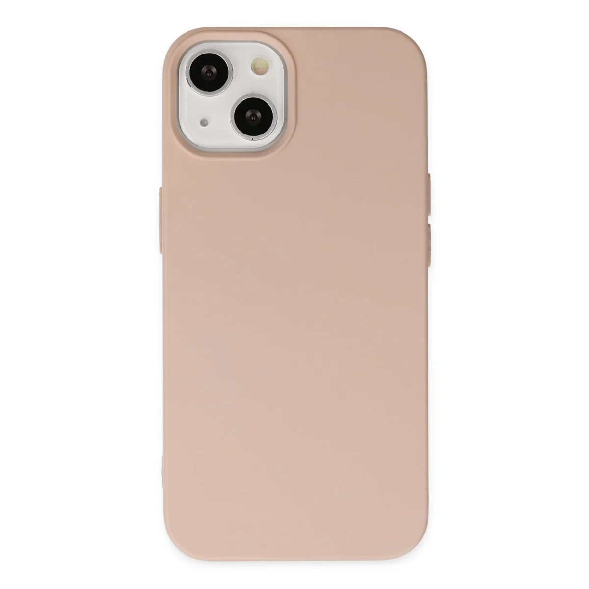 iPhone 14 Plus Nano İçi Kadife Silikon Kılıf Pudra - %100 Yerli Üretim