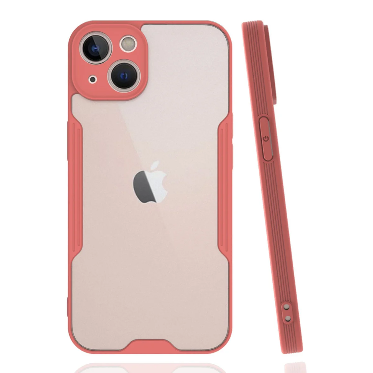 iPhone 14 Plus Pembe Platin Silikon Kılıf - TPU + Fiber Karışımı Yüksek Koruma