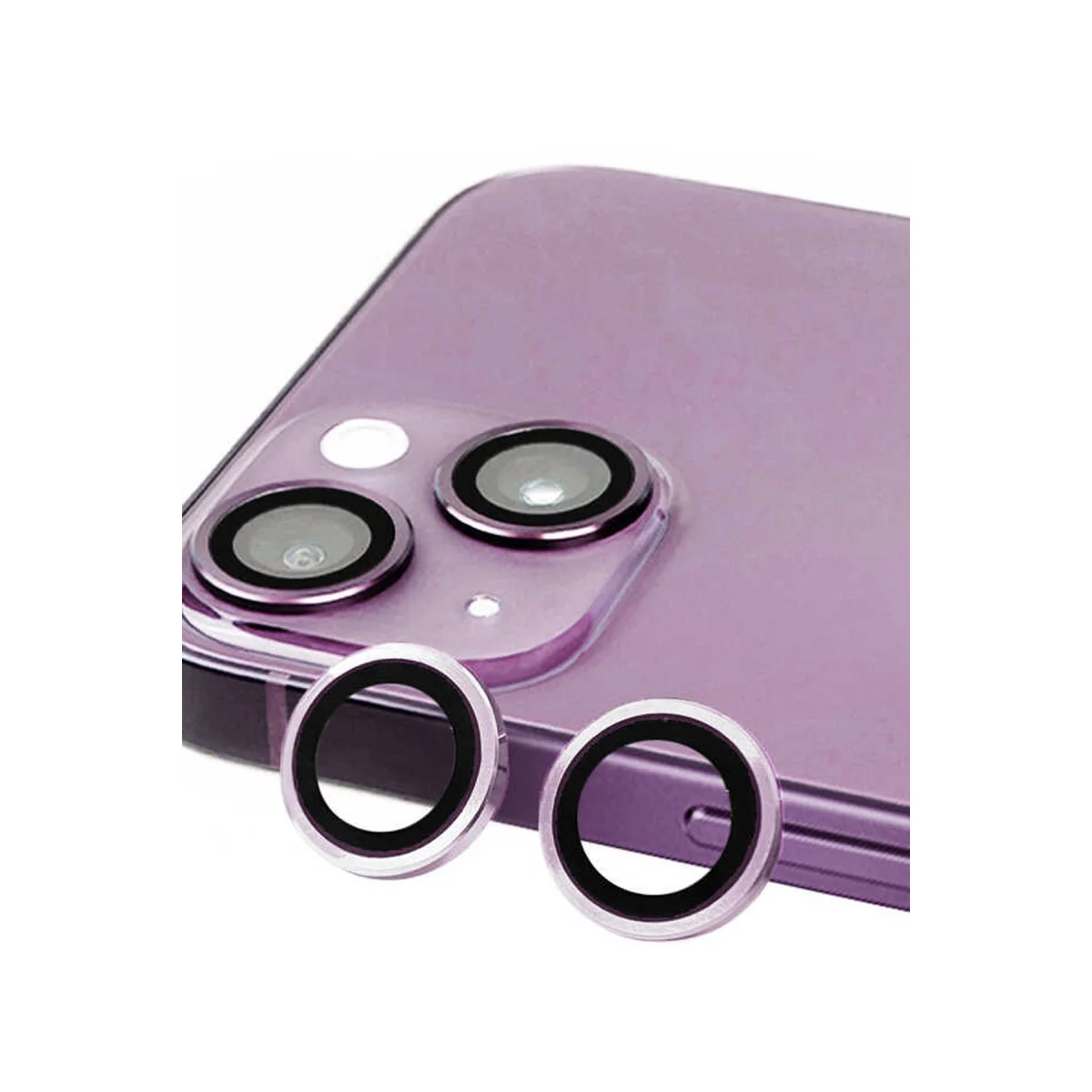 iPhone 14 Plus Raze Metal Kamera Lensi - Mor Tempered Cam Koruyucu