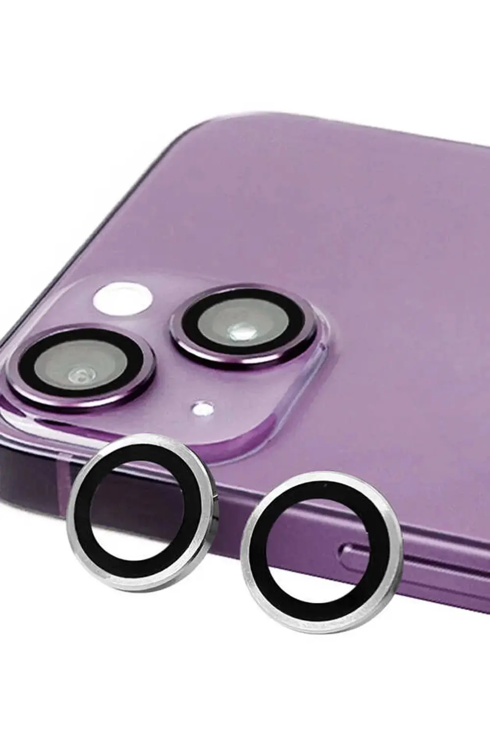 iPhone 14 Plus Raze Metal Kamera Lens - Gümüş-(5796)