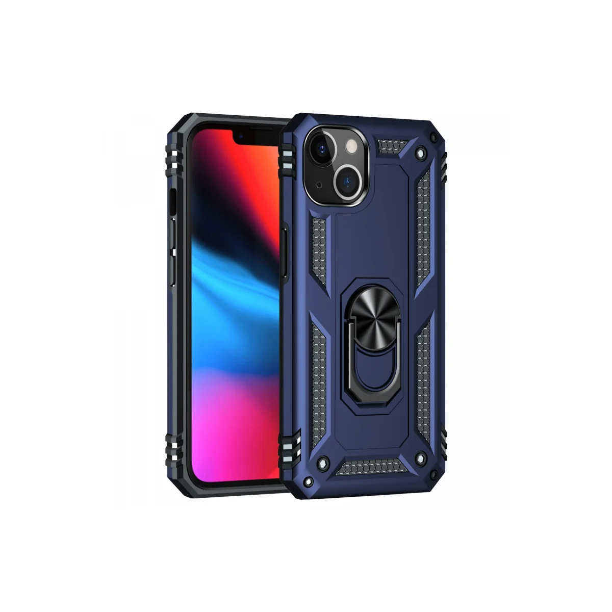 iPhone 14 Plus Sofia Yüzüklü Silikon Kılıf - Lacivert