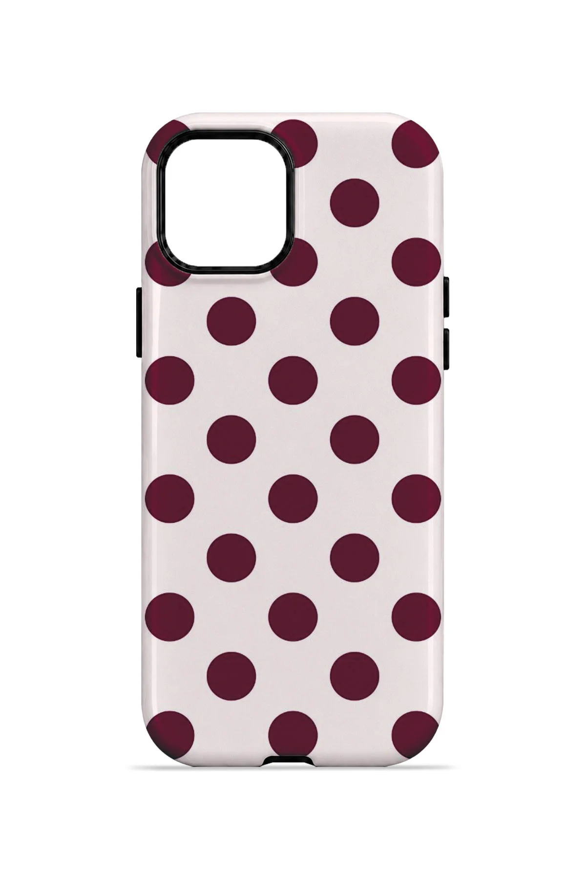 iPhone 14 Plus Vorian Çift Katmanlı Beyaz Bordo Puantiye Kılıf iPhone 14 Plus Vorian Çift Katmanlı Beyaz Bordo Puantiye Kılıf - Görsel 4