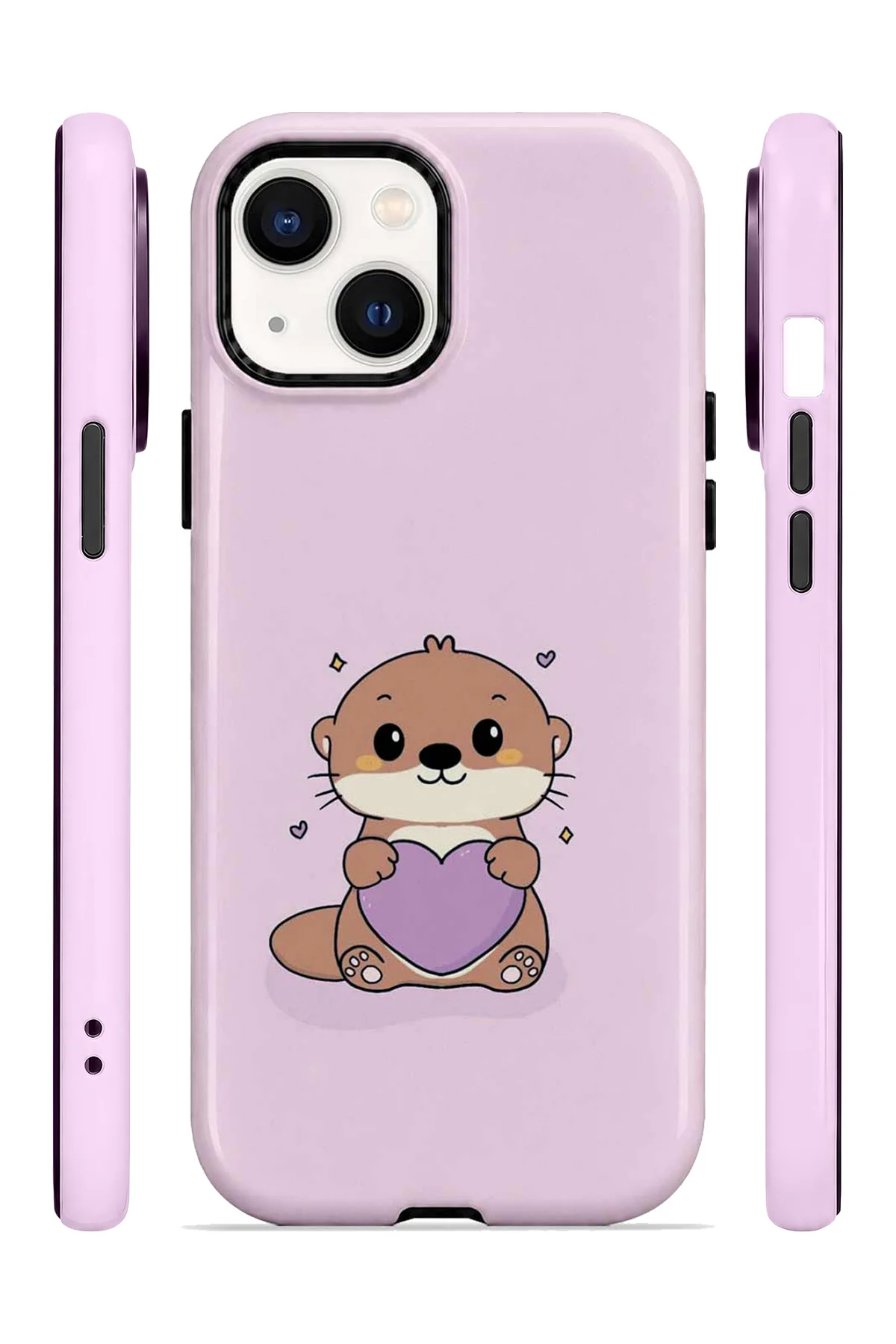 iPhone 14 Plus Vorian Çift Katmanlı Pembe Hamsterli Kılıf - Görsel 3