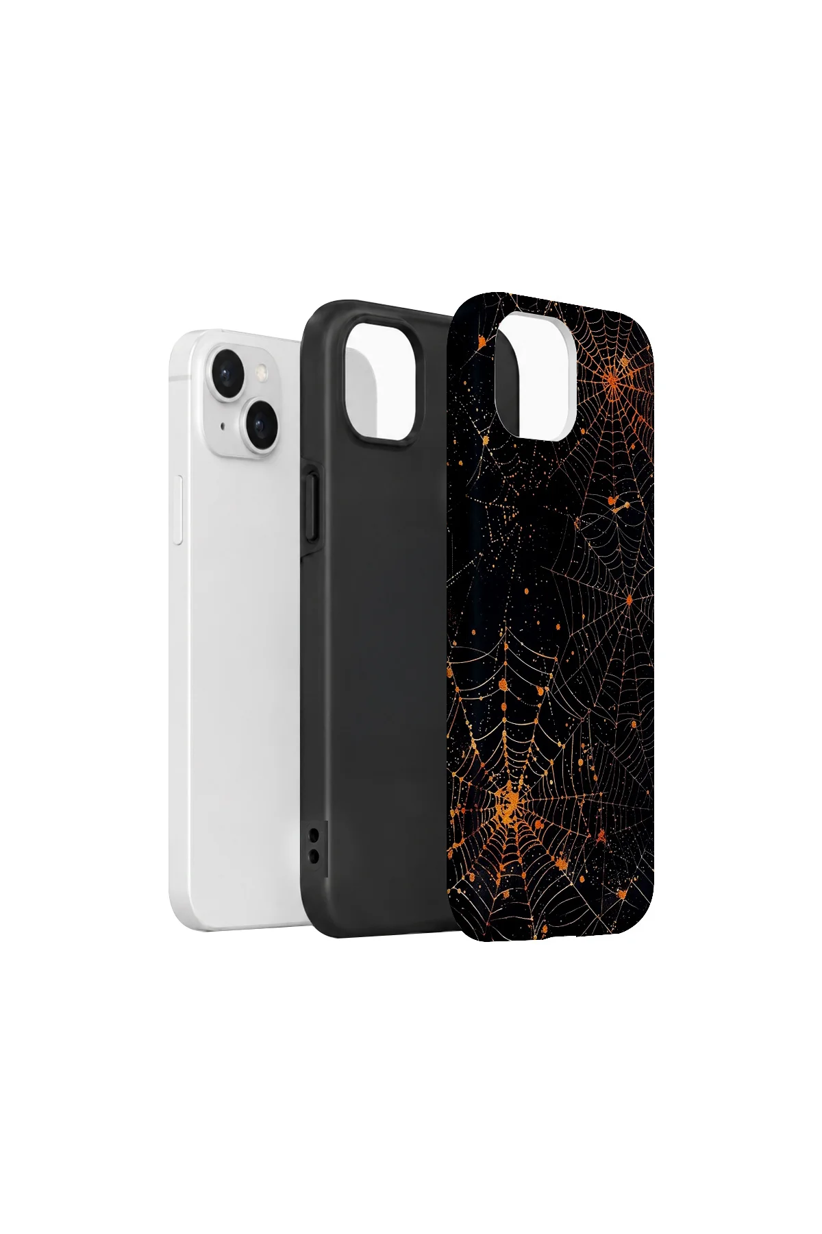 iPhone 14 Plus Vorian Çift Katmanlı Spiderweb Night Kılıf - Görsel 2