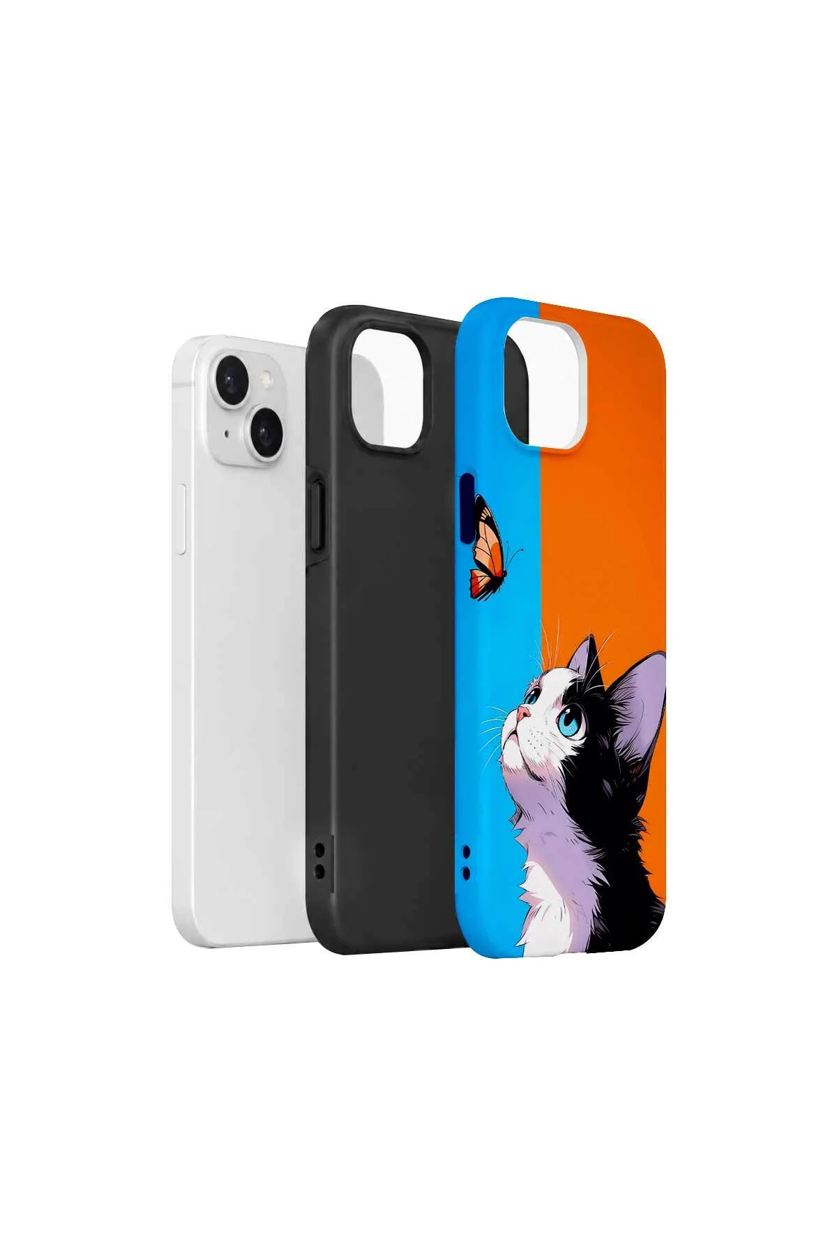 iPhone 14 Plus Vorian Çift Katmanlı Kelebekli Kılıf - Görsel 2