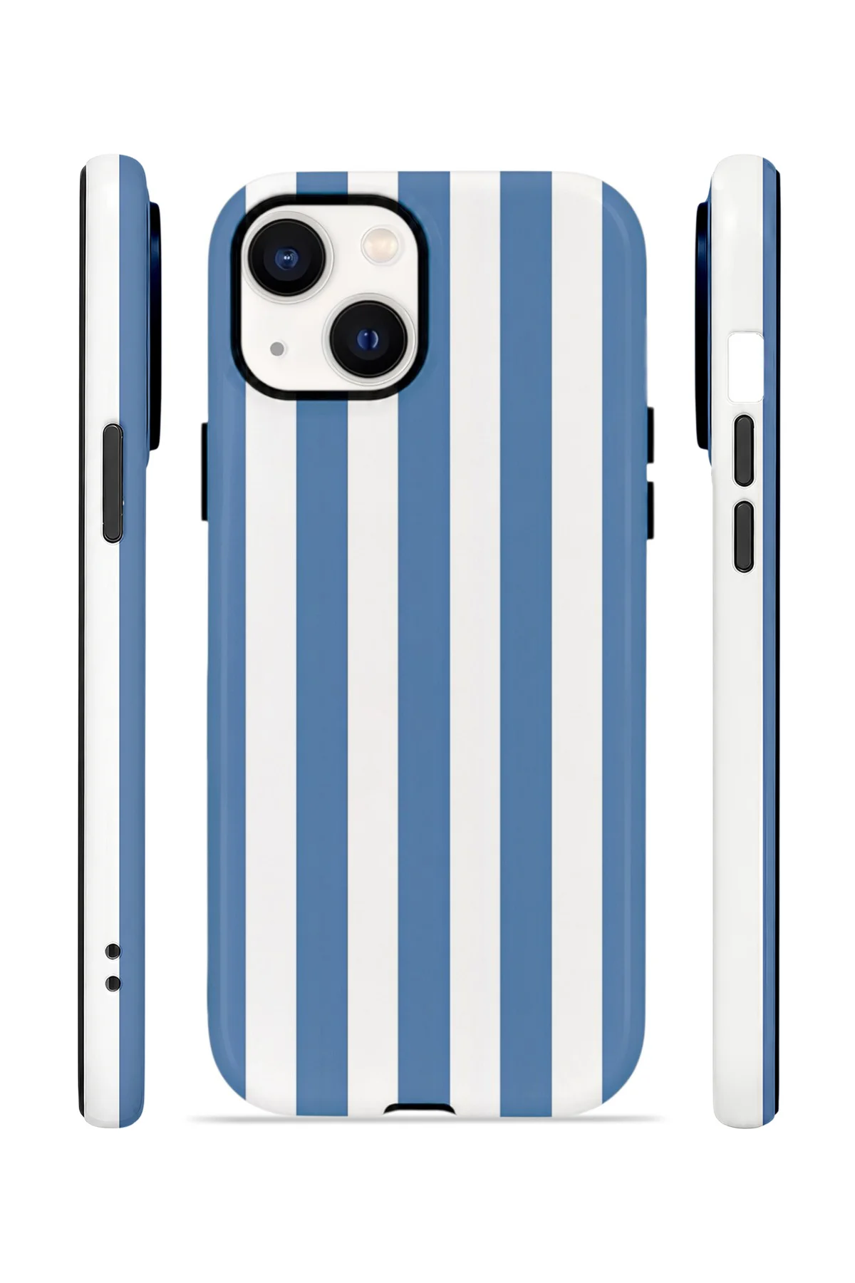 iPhone 14 Plus Vorian Çift Katmanlı Kılıf Blue Marina Stripe