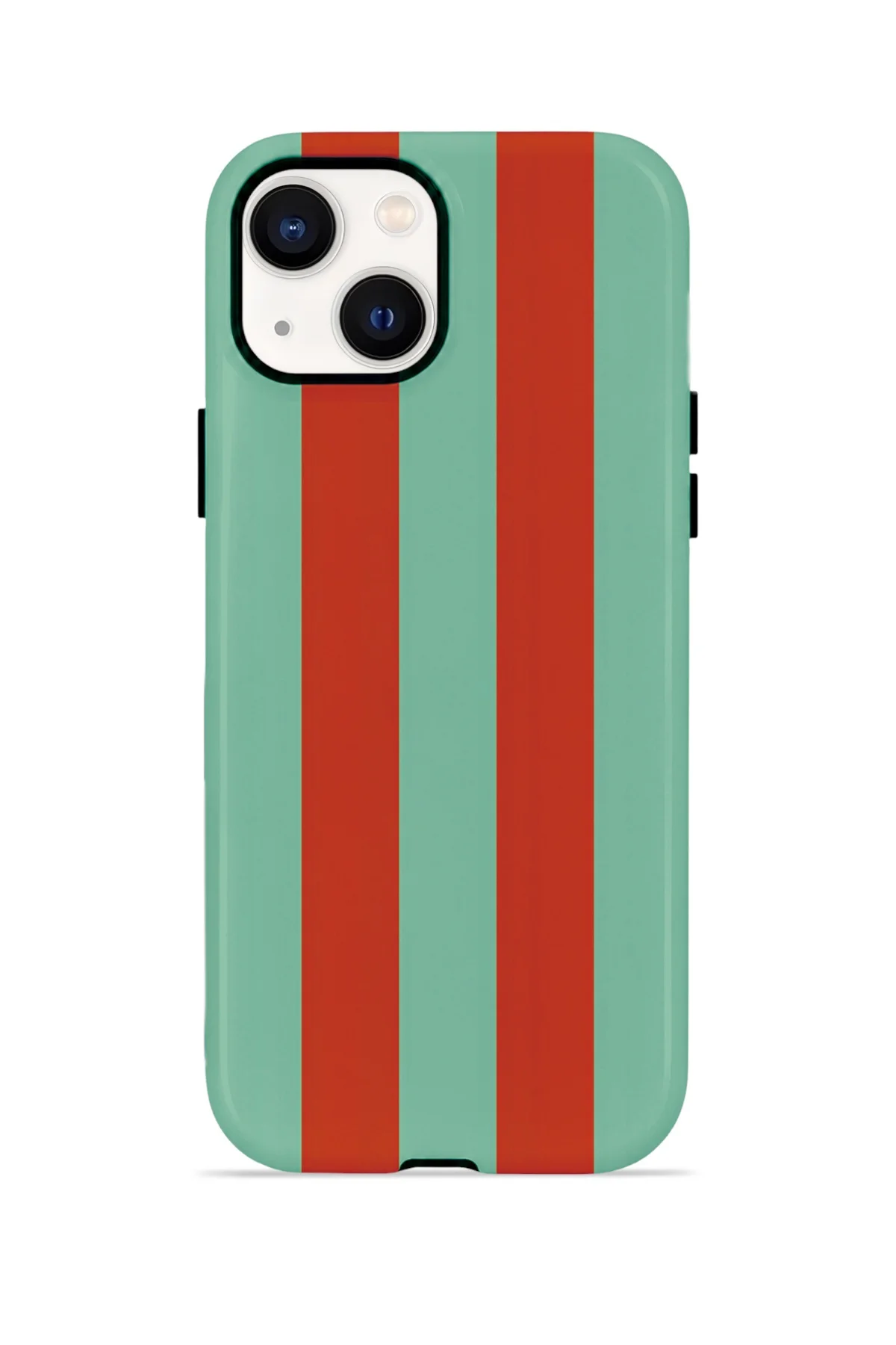 iPhone 14 Plus Vorian Yough Magsafe Kılıf Terracotta Mint Stripe
