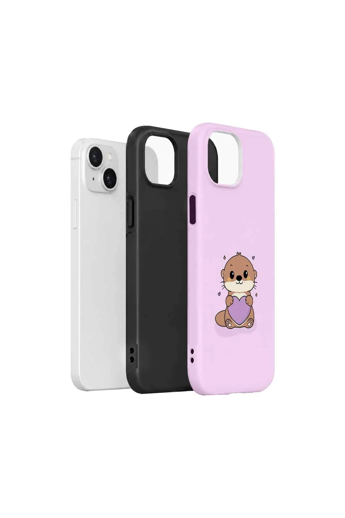 iPhone 14 Plus Vorian Çift Katmanlı Pembe Hamsterli Kılıf - Görsel 2