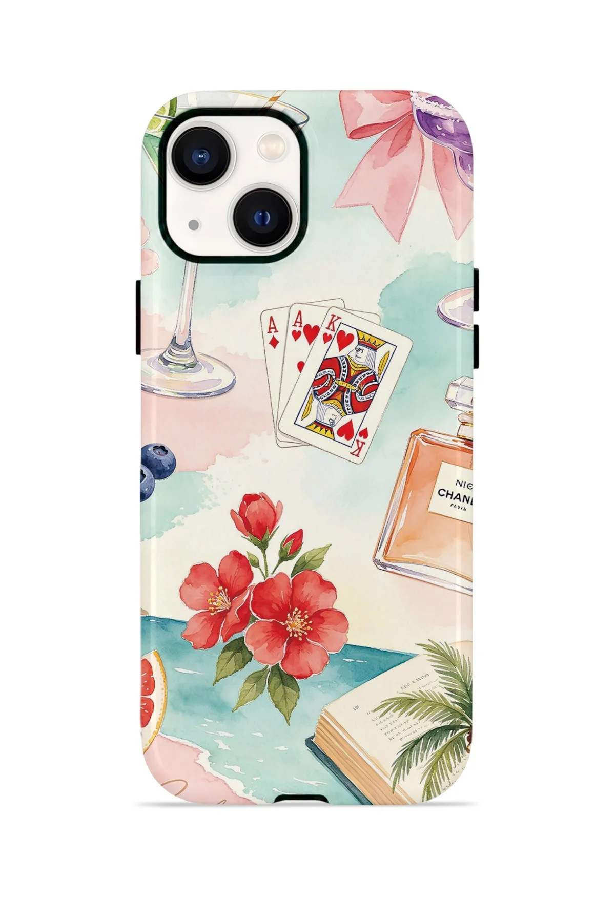 iPhone 14 Plus Vorian Çift Katmanlı MagSafe Kılıf Mediterranean Holiday Collage