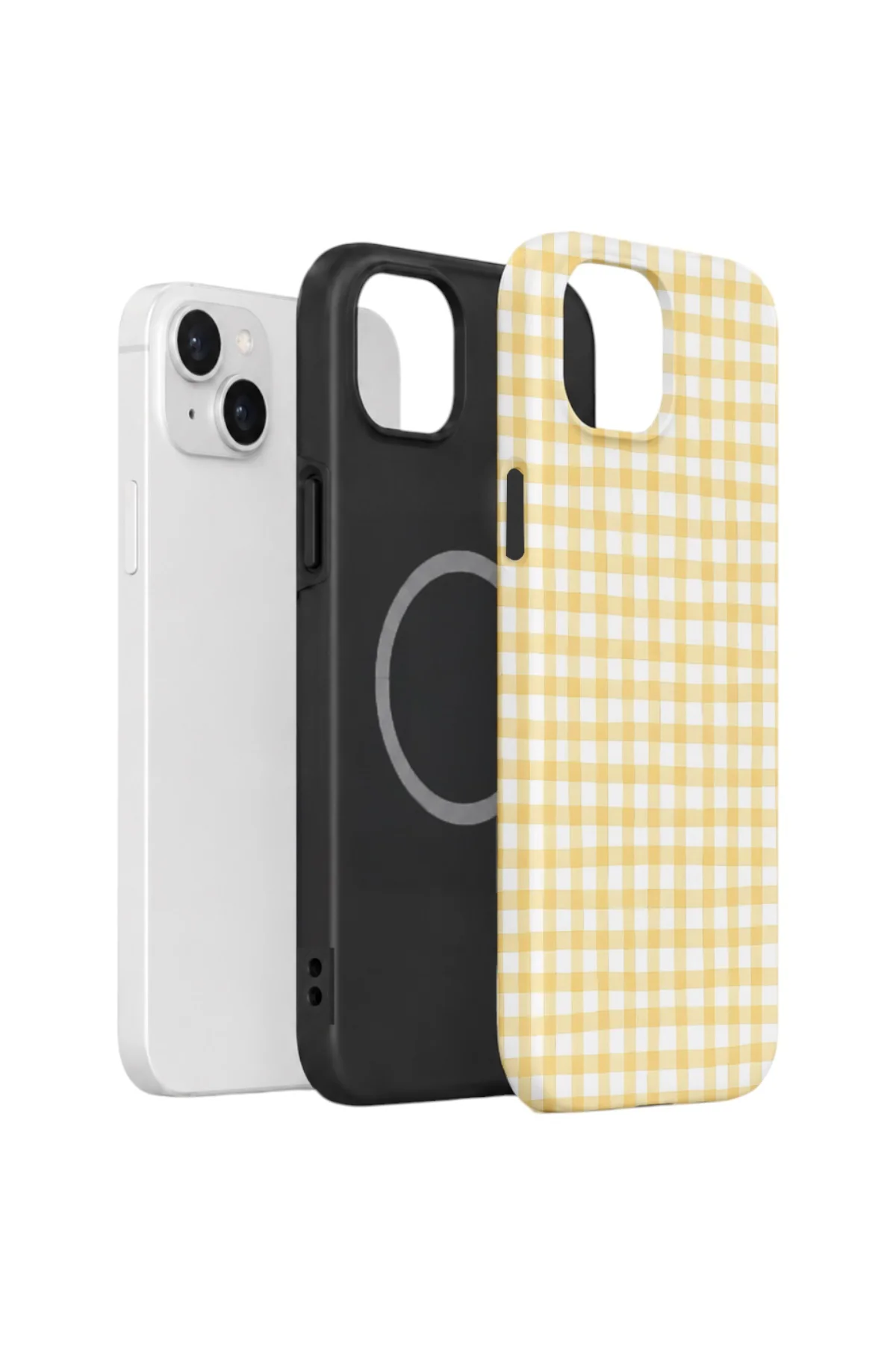 iPhone 14 Plus Vorian Çift Katmanlı MagSafe Kılıf Butter Gingham