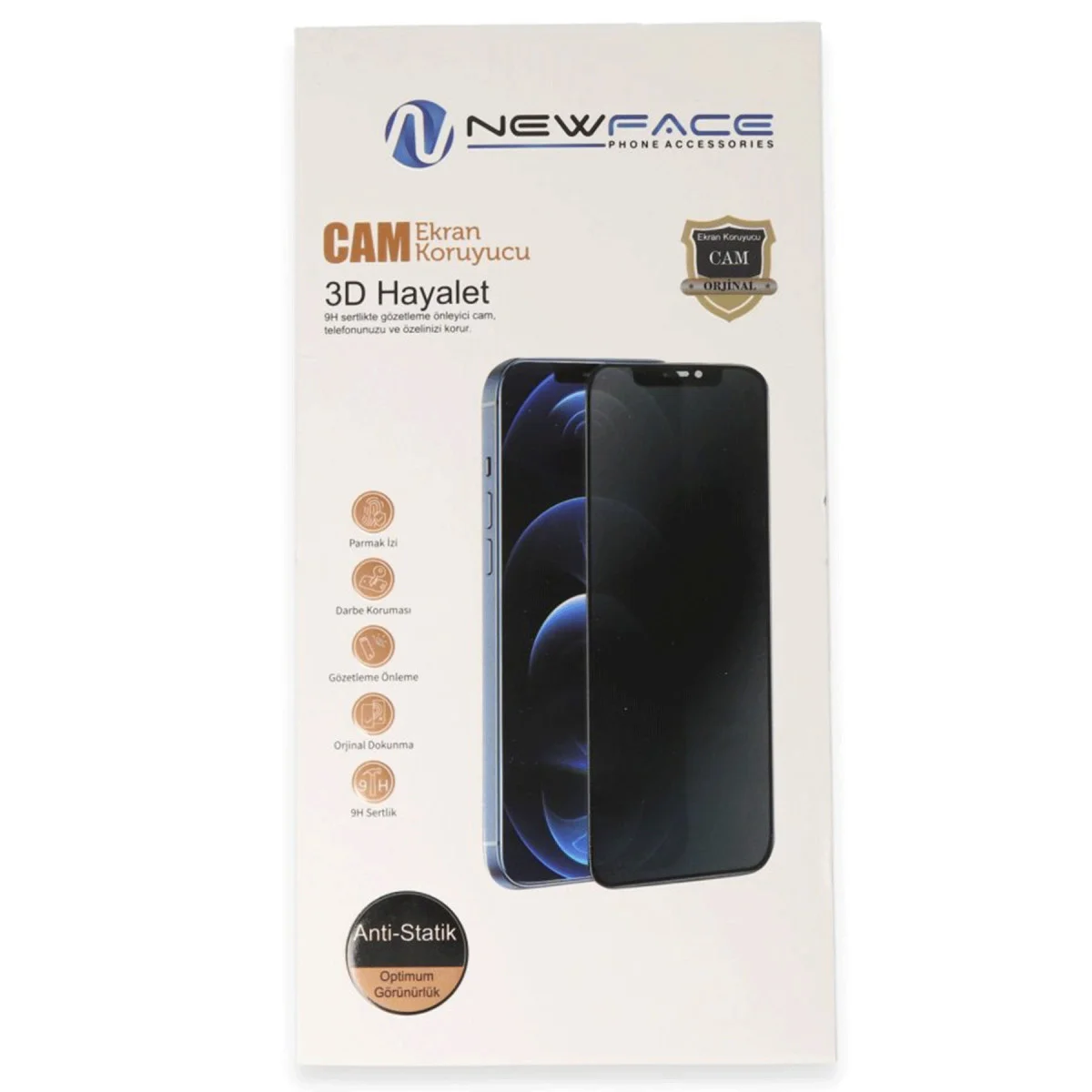 iPhone 14 Pro 3D Antistatik Hayalet Cam Ekran Koruyucu - 9H Sertlik ve Tam Koruma