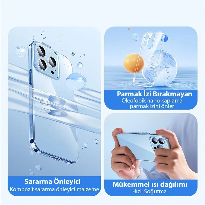 iPhone 14 Pro 6.1 Kılıf & Kırılmaz Cam Set – Ultra İnce Şeffaf Silikon Koruma