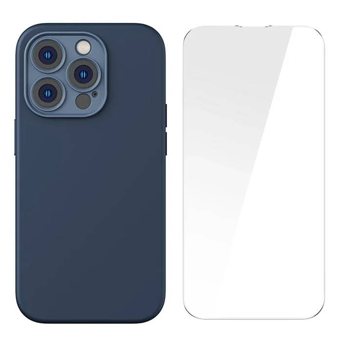 iPhone 14 Pro 6.1 Magsafe Silikon Kılıf + Cam Ekran Koruyucu Set - Darbeye Dayanıklı Full Koruma