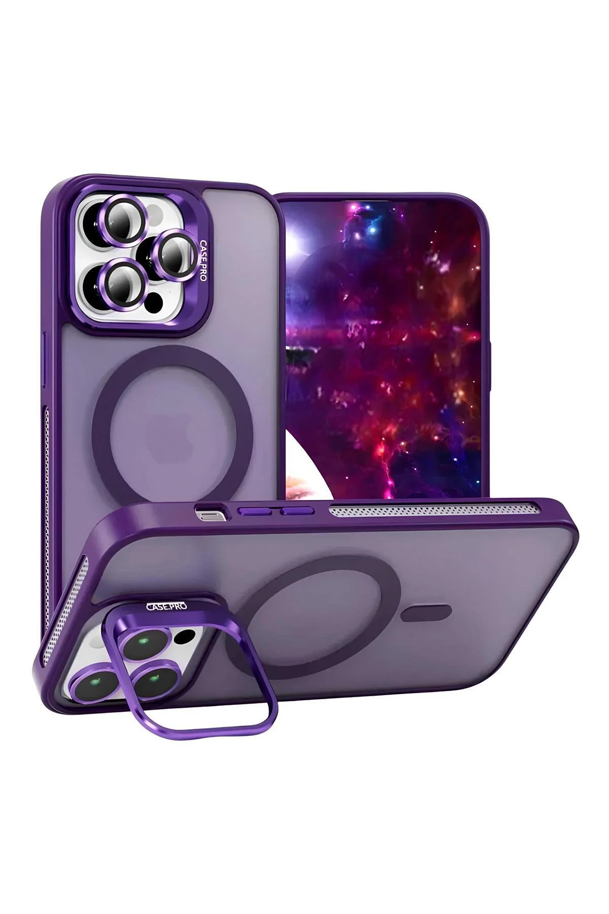 iPhone 14 Pro 6.1" StandGuard MagSafe Kılıf + Lens Koruma Titanyu