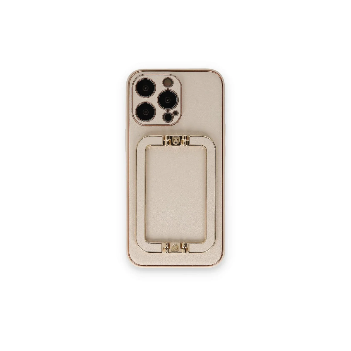 iPhone 14 Pro Coco Elit Kılıf - Gold Deri Görünümlü Silikon