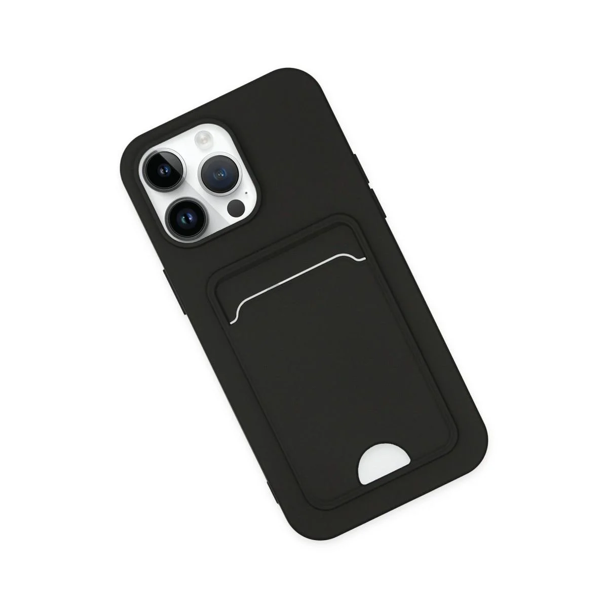 iPhone 14 Pro ile Uyumlu Kartvizitli Silikon Kılıf - Siyah iPhone 14 Pro ile Uyumlu Kartvizitli Silikon Kılıf - Siyah