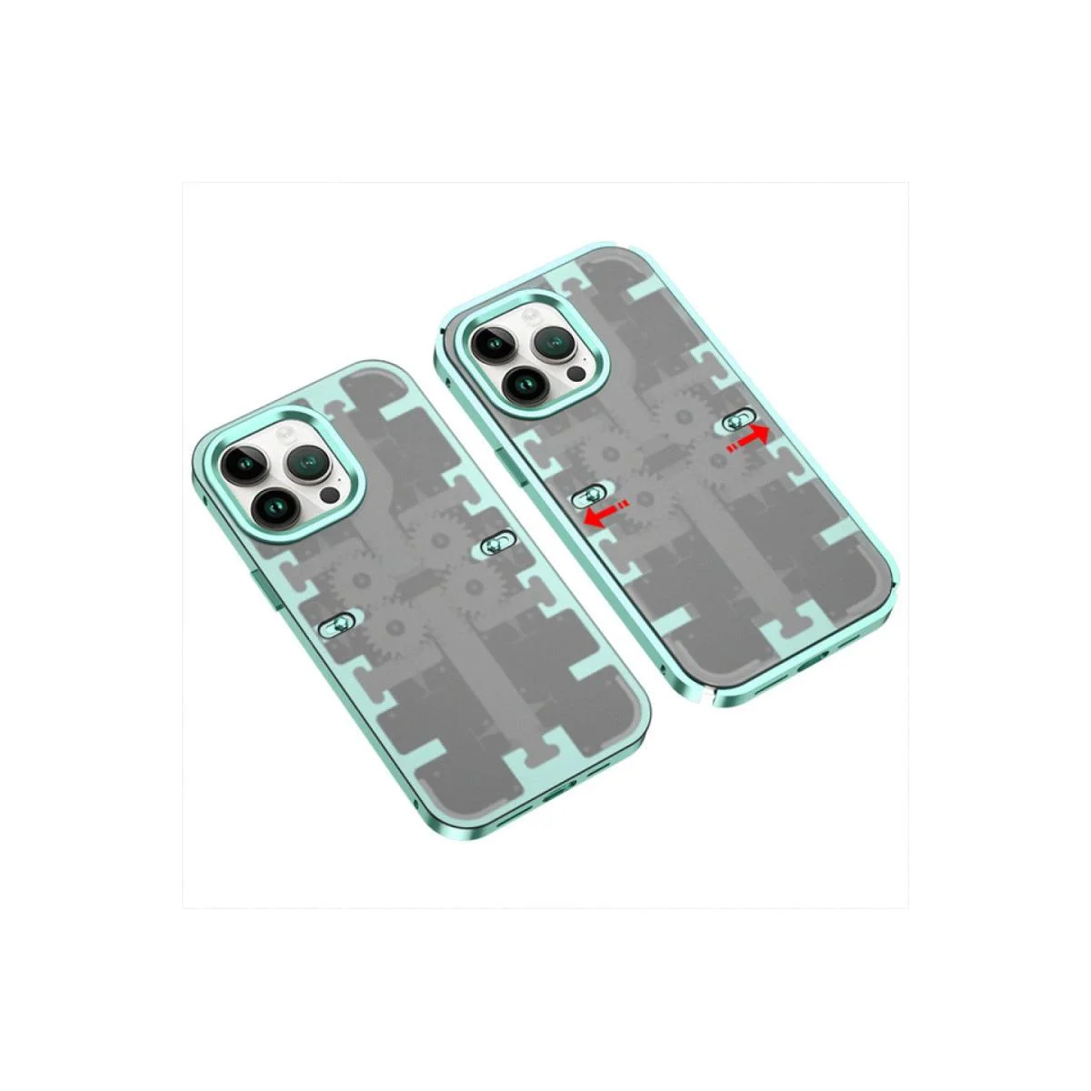 iPhone 14 Pro ile Uyumlu Mekanik Bumper Kılıf - Yeşil iPhone 14 Pro ile Uyumlu Mekanik Bumper Kılıf - Yeşil