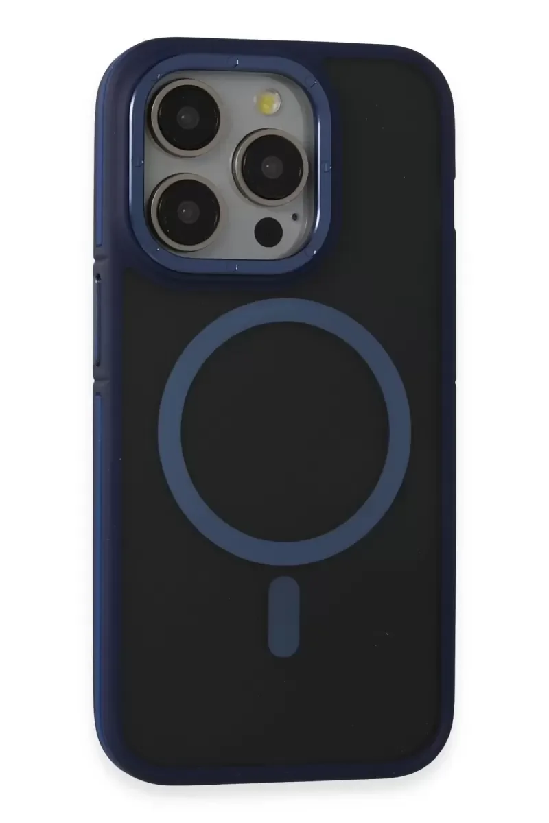 iPhone 14 Pro ile Uyumlu Rocky Magsafe Kılıf - Lacivert, İnce Sert PC Kılıf