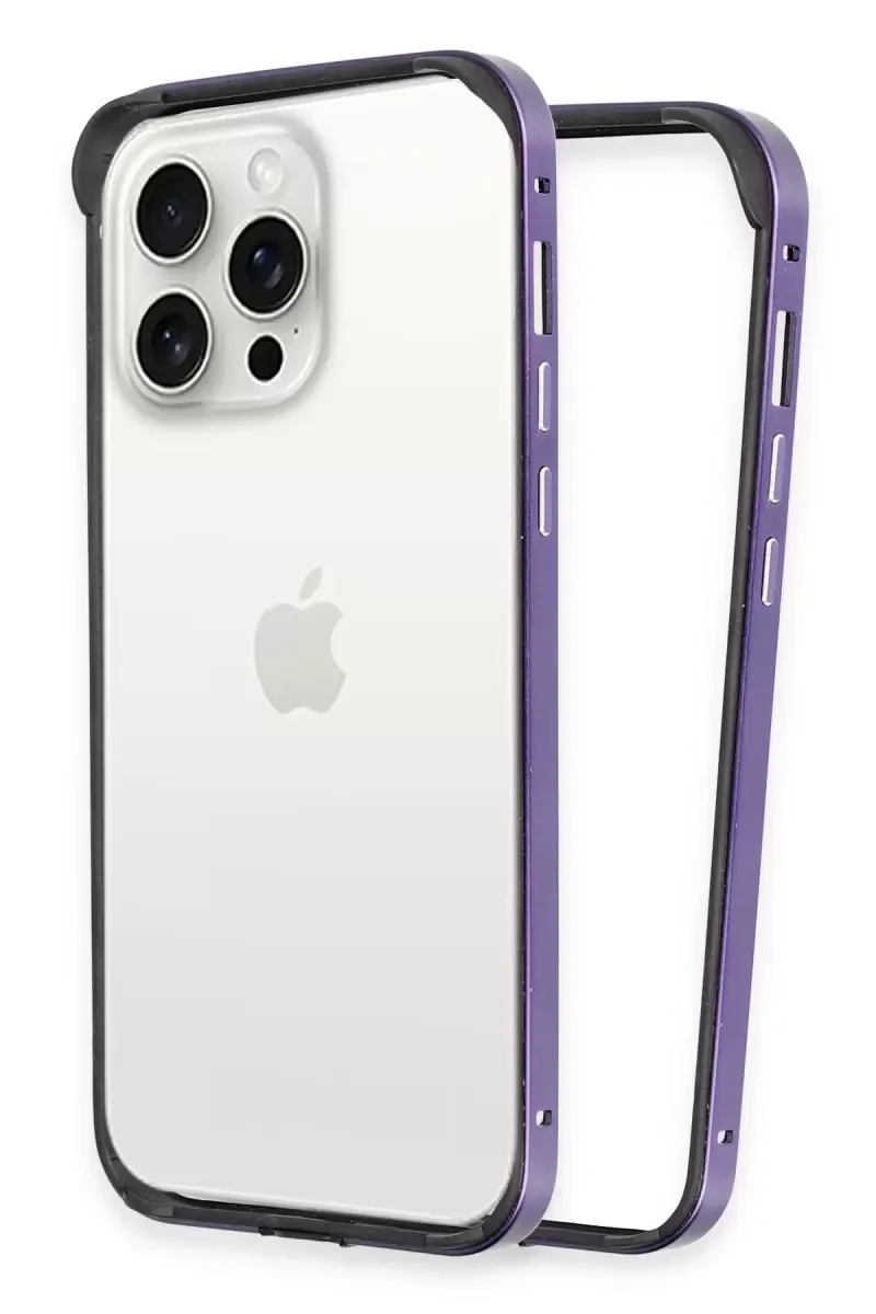 iPhone 14 Pro ile Uyumlu Land Bumper Koruma Kapak - Derin Mor