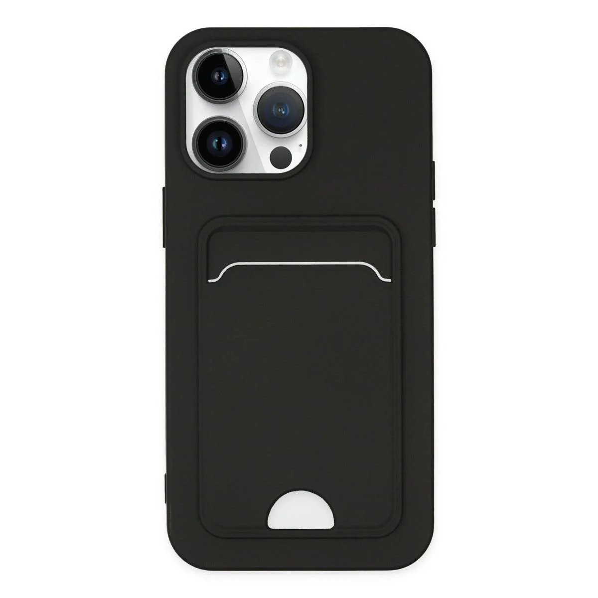 iPhone 14 Pro ile Uyumlu Kartvizitli Silikon Kılıf - Siyah iPhone 14 Pro ile Uyumlu Kartvizitli Silikon Kılıf - Siyah