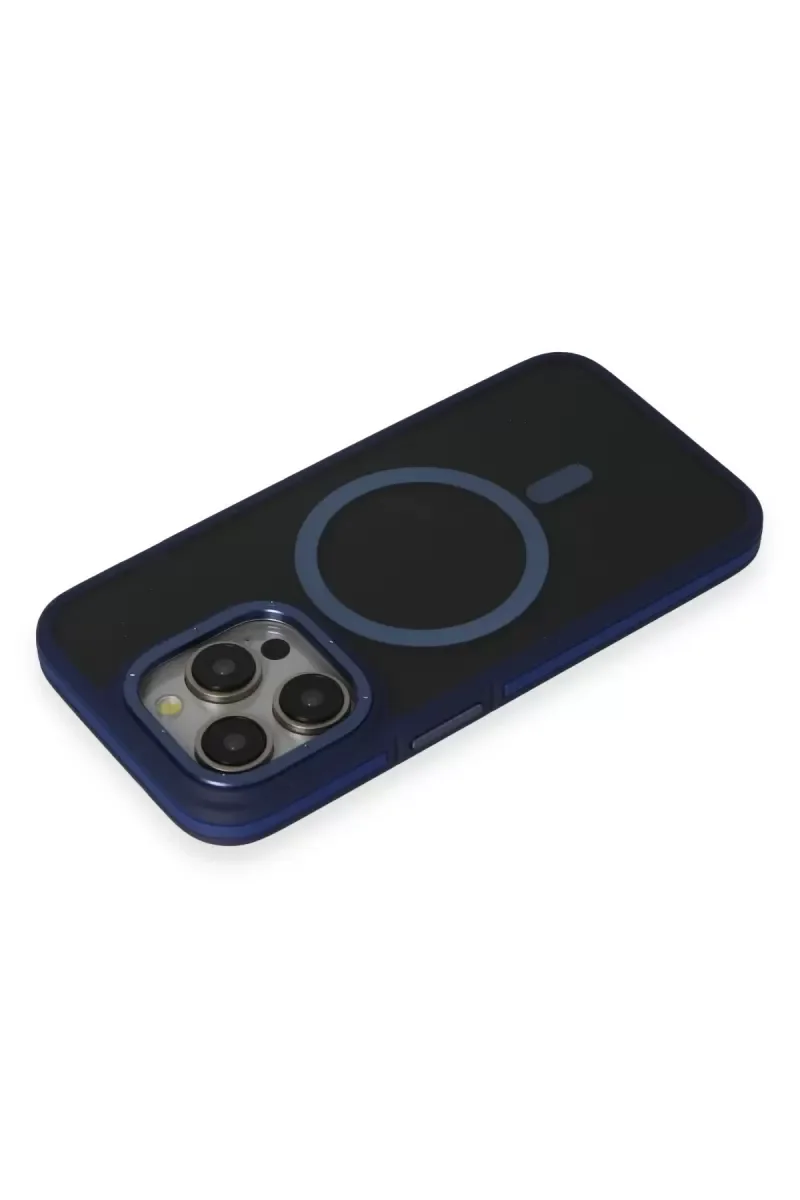 iPhone 14 Pro ile Uyumlu Rocky Magsafe Kılıf - Lacivert, İnce Sert PC Kılıf