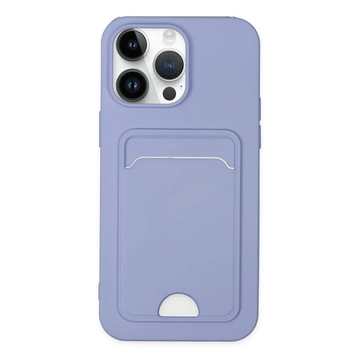 iPhone 14 Pro Kelvin Kartvizitli Silikon Kılıf - Lila Premium Estetik ve Koruma