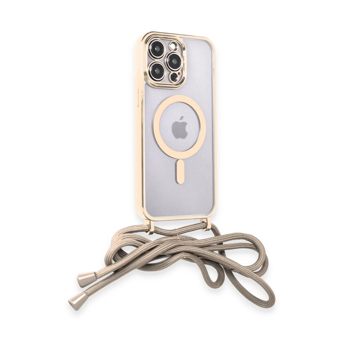 iPhone 14 Pro Kılıf - Divo Lazer Askılı Magsafe Kapak (Gold)