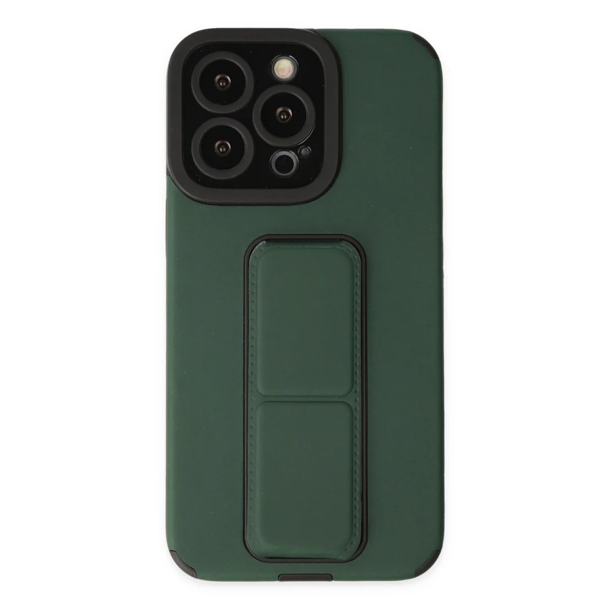 iPhone 14 Pro Kılıf Mega Standlı Silikon - Yeşil (Koruma ve Ergonomi Bir Arada)