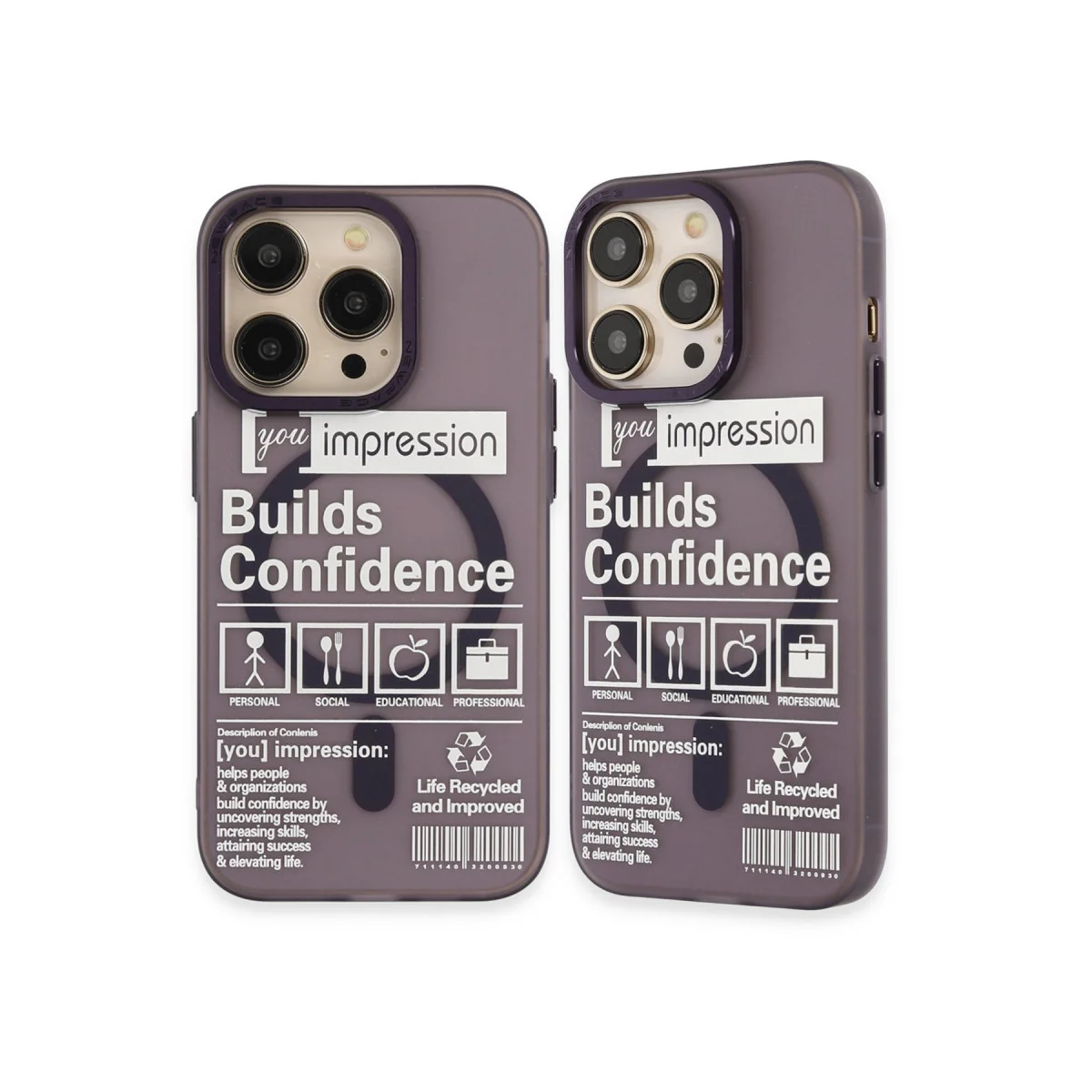 iPhone 14 Pro Kılıf Apollo Magneticsafe - Desenli Mor Kapak