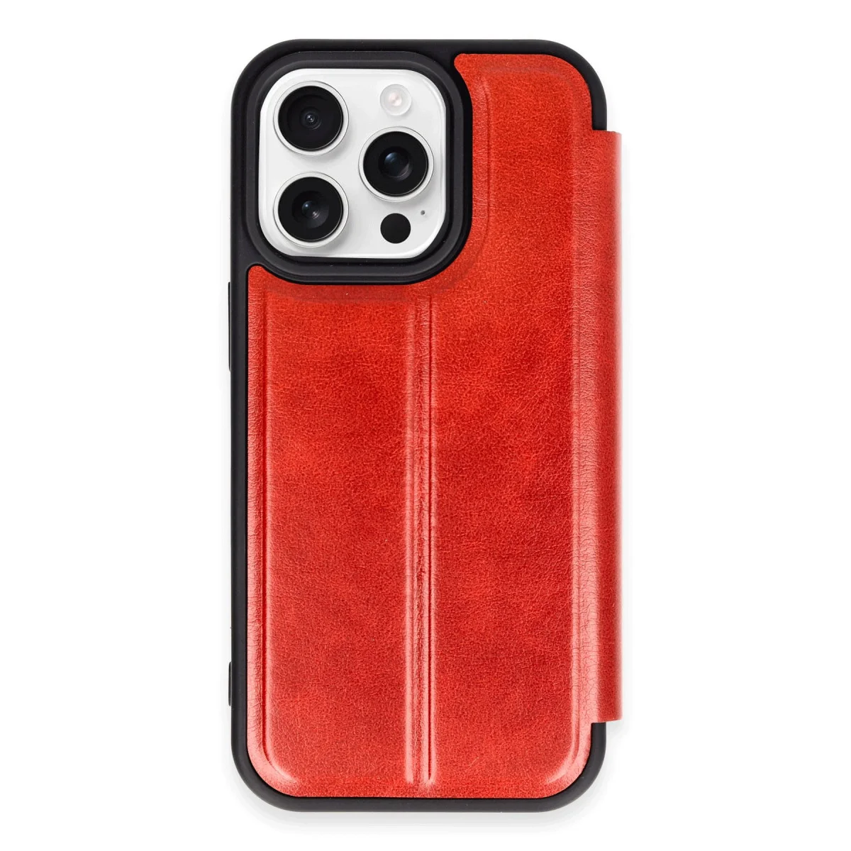 iPhone 14 Pro Kılıf Flip Cover - Kırmızı Güvenli ve Şık Koruma