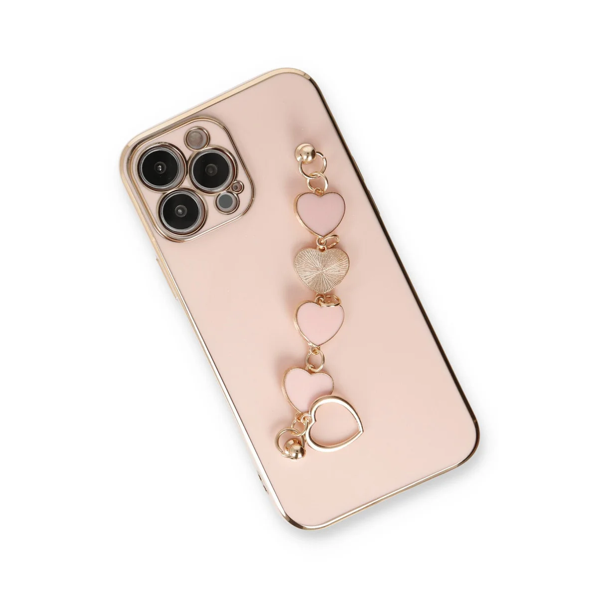 iPhone 14 Pro Kılıf Esila Silikon - Pudra Rengi Şık ve Koruyucu Kılıf