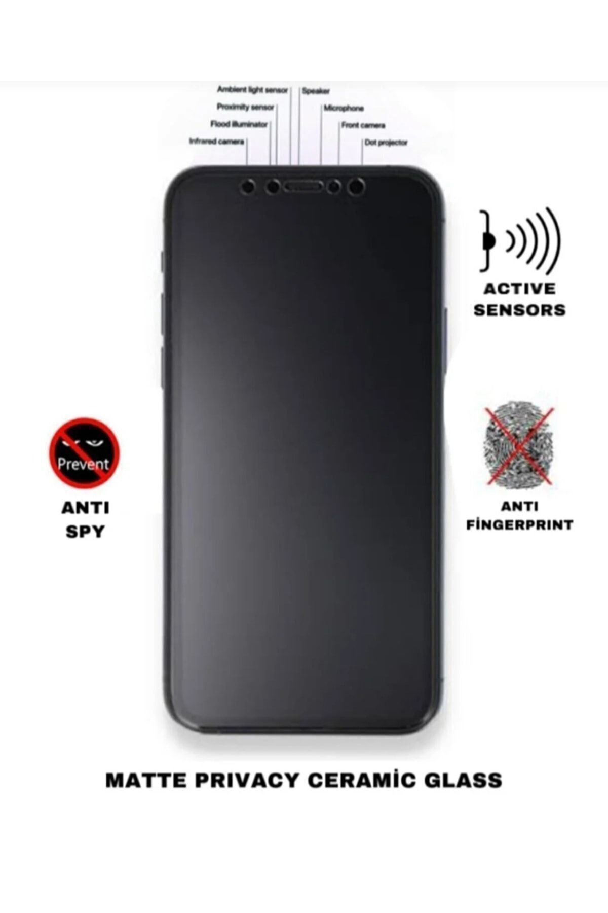 Iphone 14 Pro Max Uyumlu (mat + Seramik + Hayalet) 3ü 1 Arada Öze